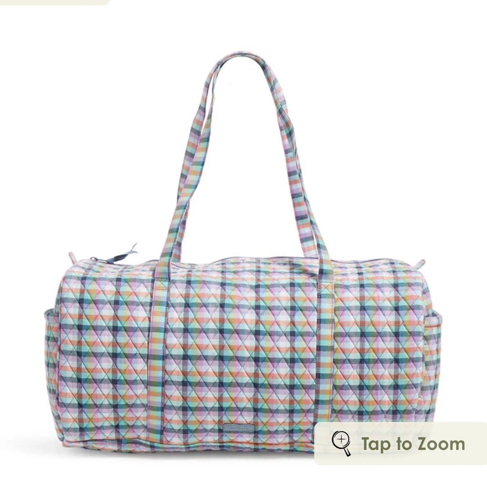 VB Large Travel Duffle Gingham Plaid NWT - Picture 6 of 6